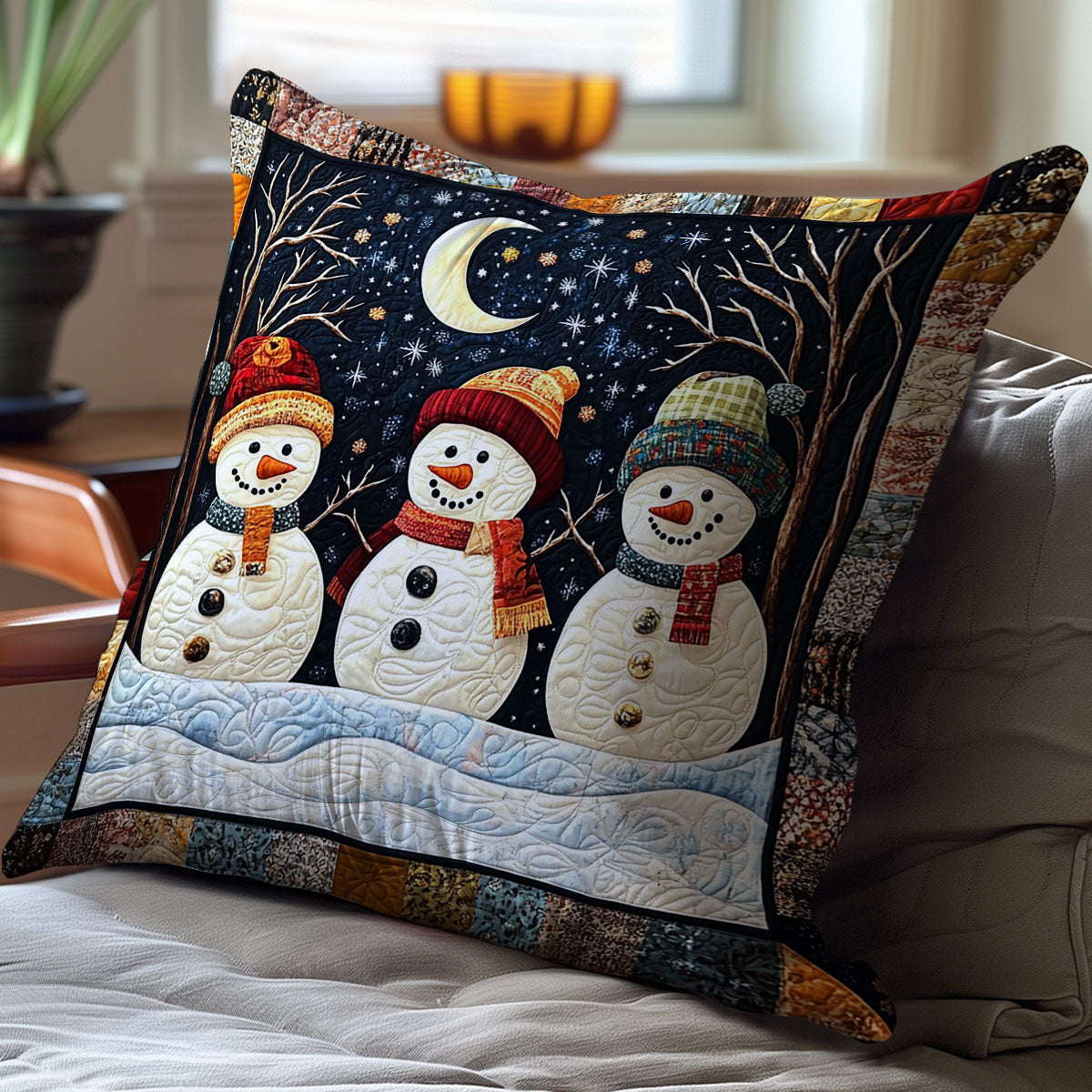 Snowman WJ1211041CL Quilt Pillow Case