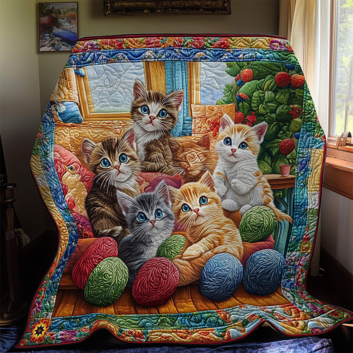 Woolen Playing Kitten WY1112028CL Quilt