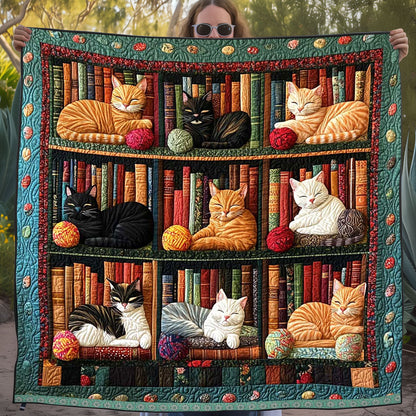 Sleeping Cats On The Bookshelves WJ2609019CL Quilt
