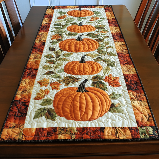 Love Autumn Pumpkins XR1209006CL Quilted Table Runner