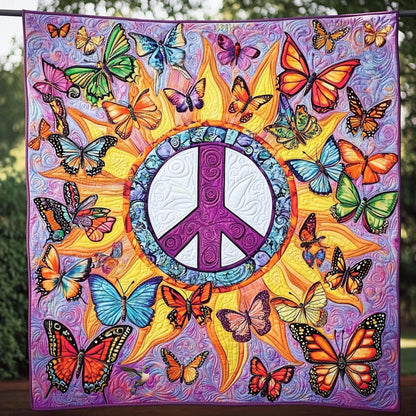 Peace Sign Butterfly WY2110014CL Quilt