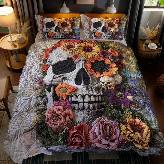 Floral Skull Fantasy WN2110090CL Duvet Cover Set