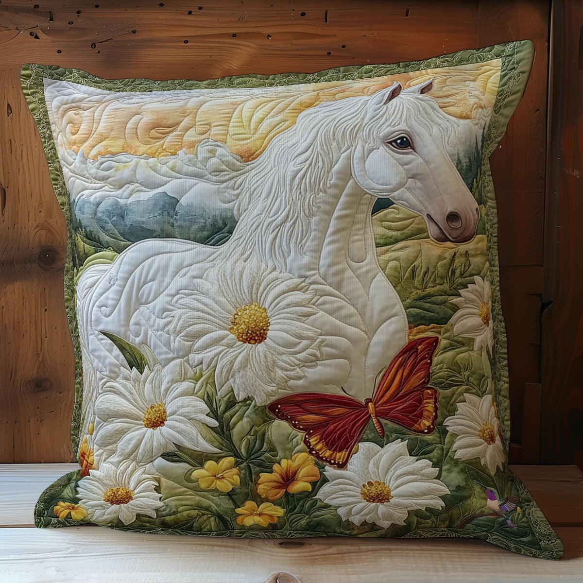 White Horse In Highland WY2212030CL Quilt Pillow Case