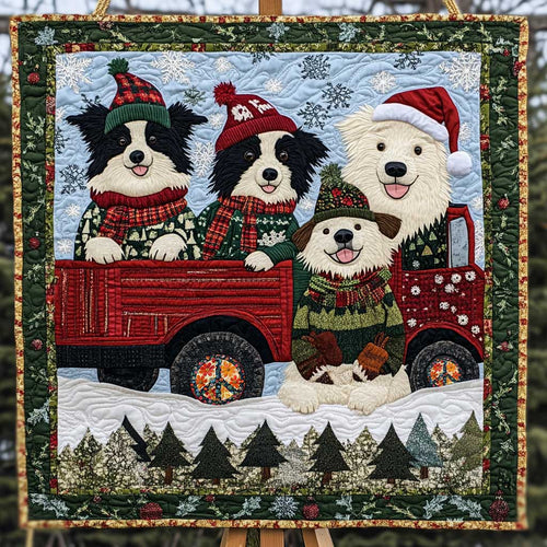 Red Truck Border Collie WP0810041CL Quilt