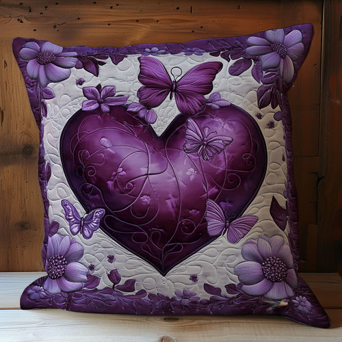 Purple Heart Garden WY2501055CL Quilt Pillow Case