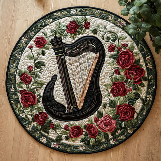 Harp Roses CW0606039CL Quilted Round Mat