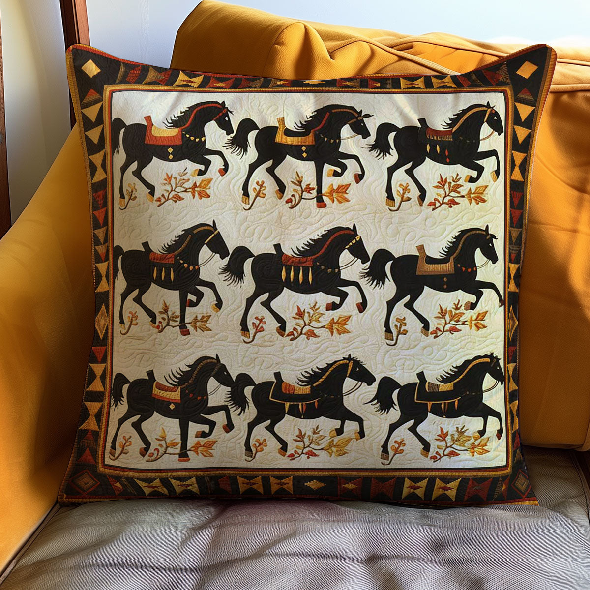 Horse Native American WJ2009038CL Quilt Pillow Case