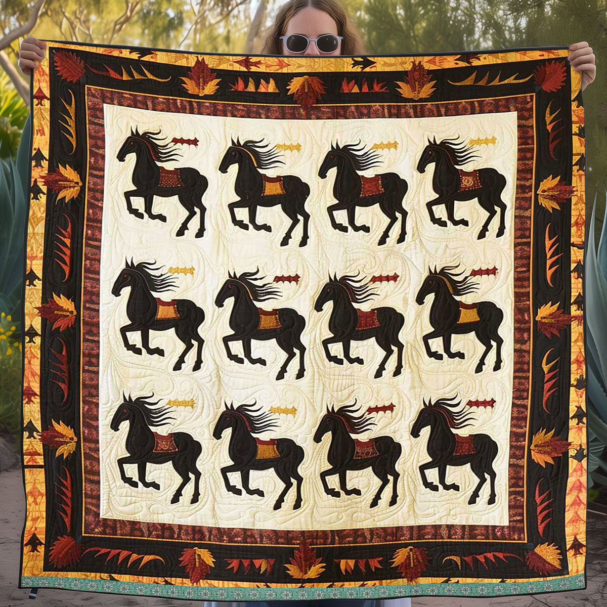 Horse Native American WJ2009014CL Quilt