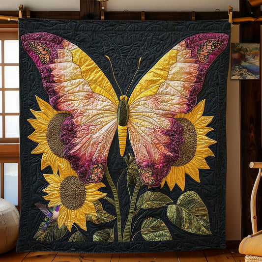 Fluttering Sunflower Butterfly WN1912030CL Quilt