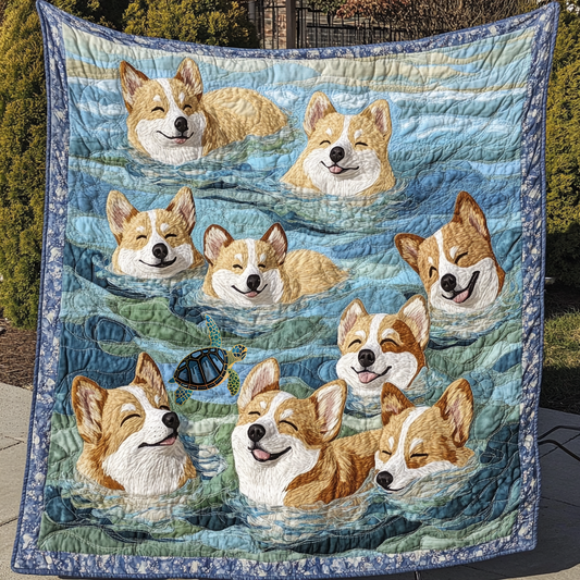 Corgi Swimtime Fun WN0310010CL Quilt