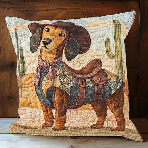 Cowboy Dachshund WP1909045CL Quilt Pillow Case