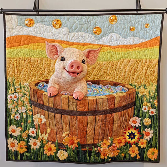 Adorable Showering Pig WP0412021CL Quilt