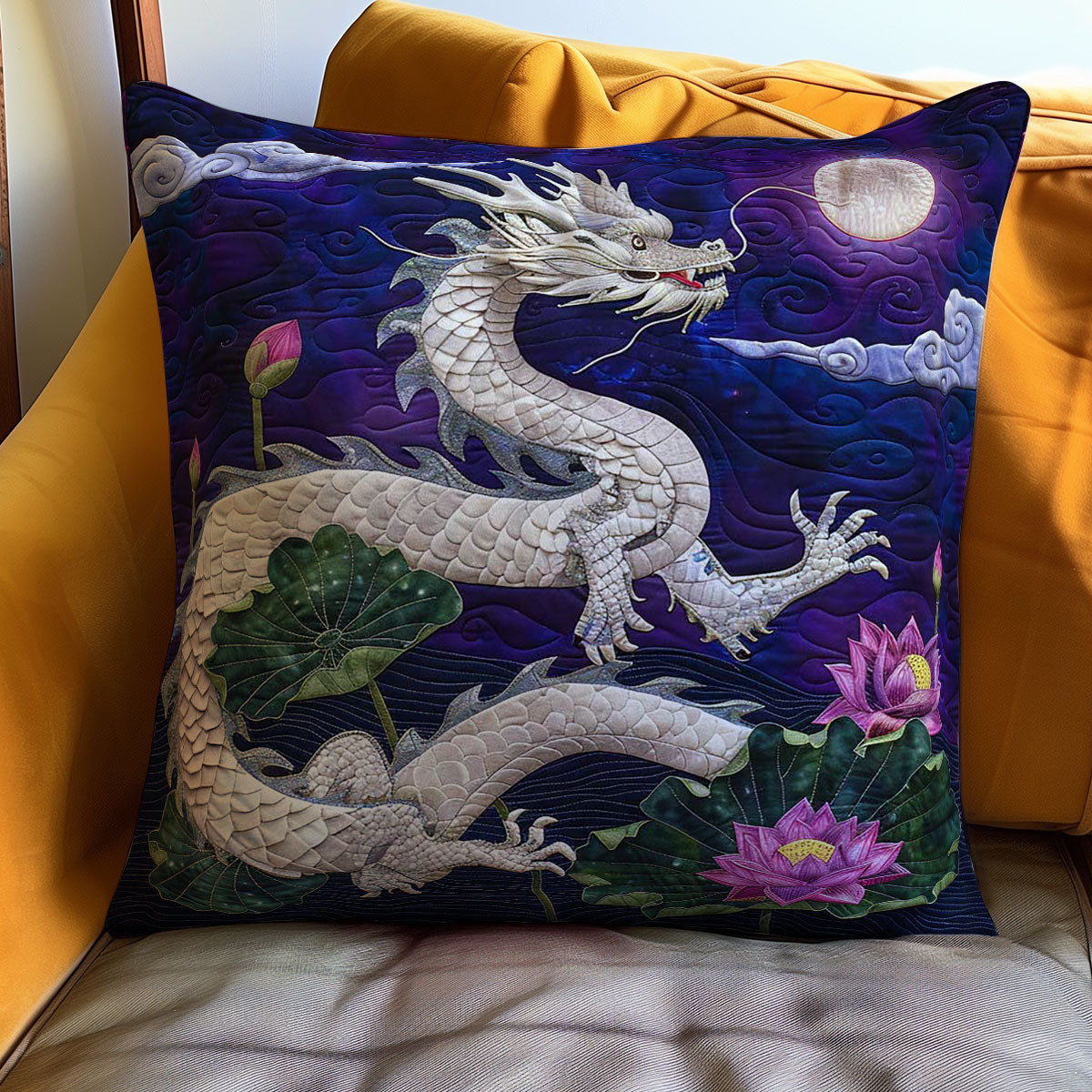 Lotus Dragon WJ1309042CL Quilt Pillow Case