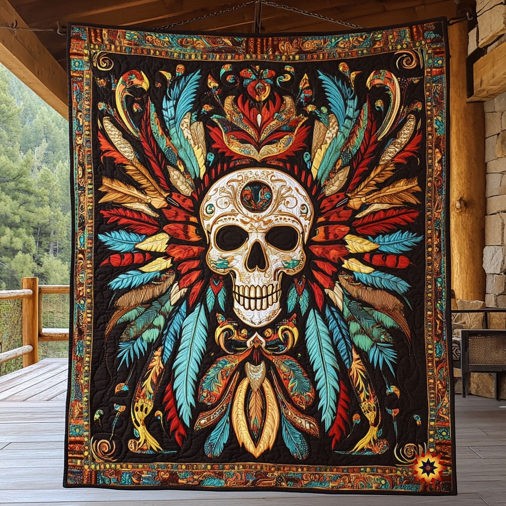 Tribal Skull WU0612013CL Quilt