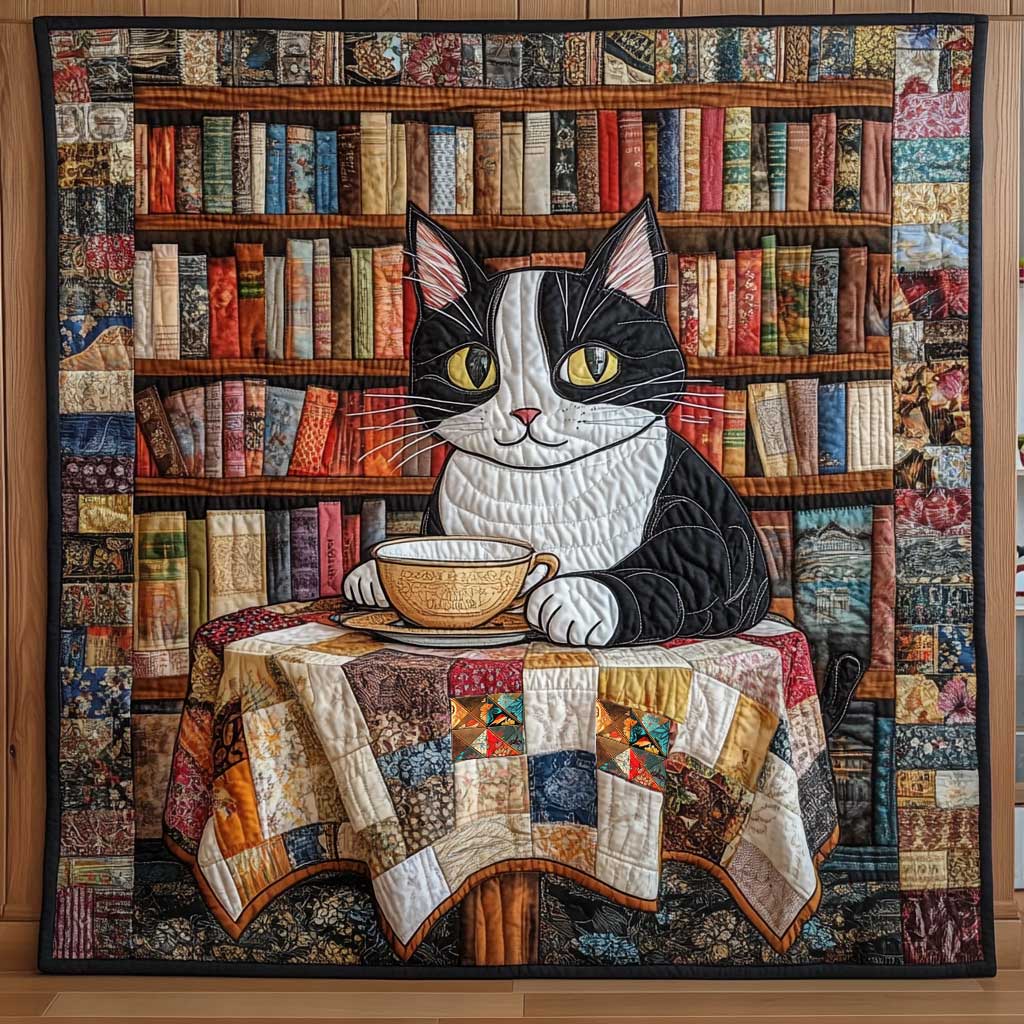 Librarian Cat Patchwork WP0810030CL Quilt