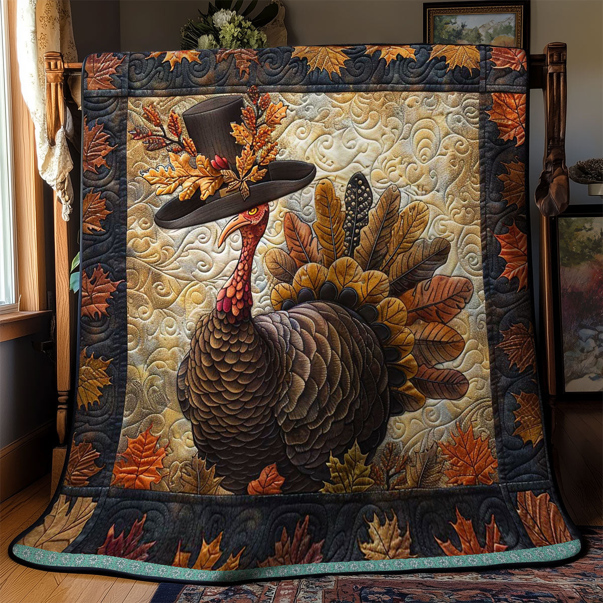 Harvest Hats On Turkeys WN1109020CL Quilt