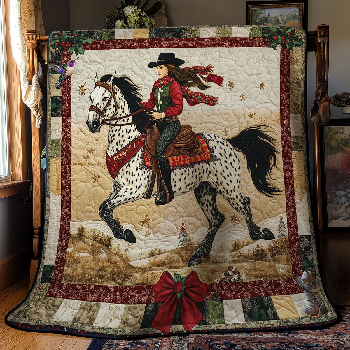 Winter Ride Horse Cowgirl WN2911035CL Quilt