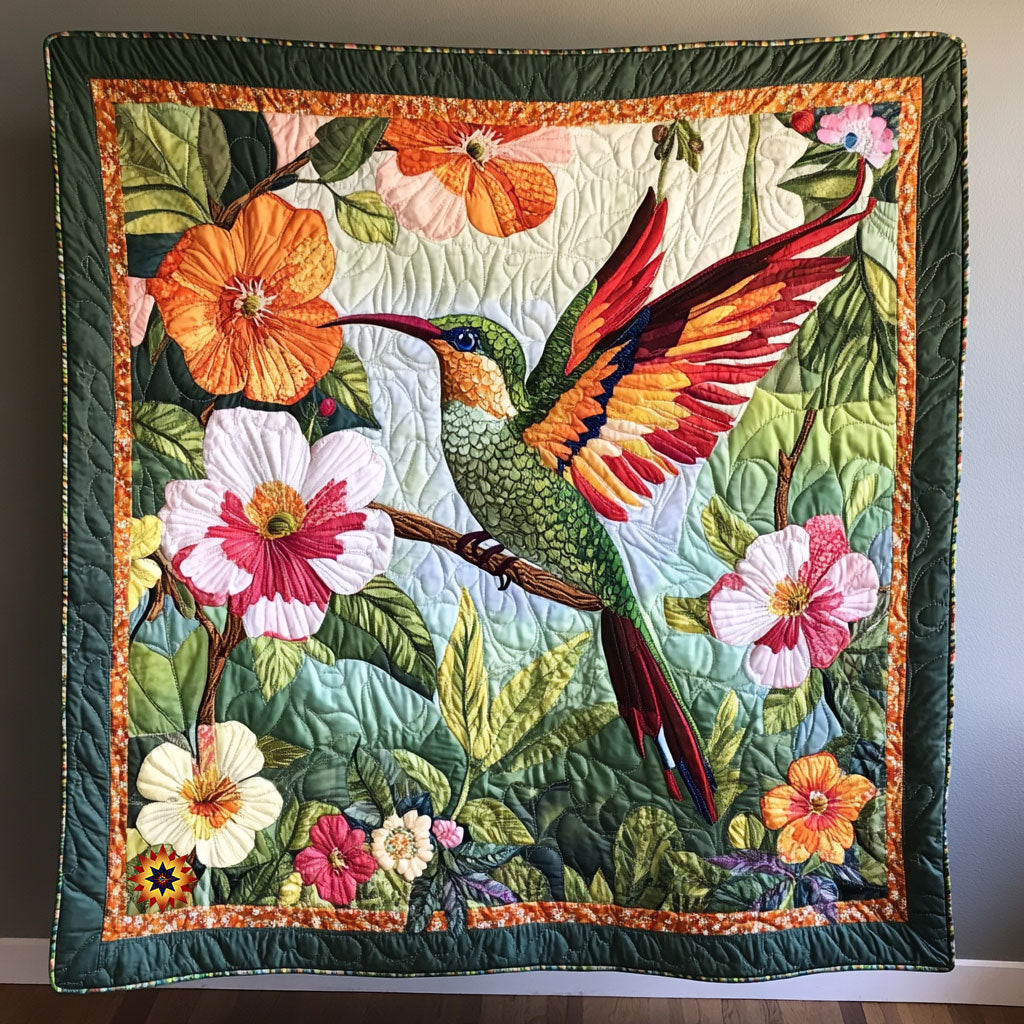 Flower Hummingbird WX0911020CL Quilt