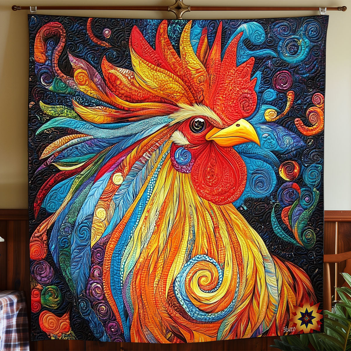 Rooster WY2111038CL Quilt