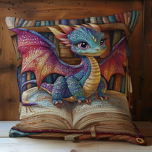 Colorful Dragon In Library WY1612136CL Quilt Pillow Case