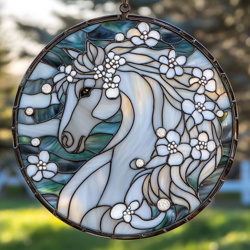 Angel Horse WU2110035CL Stained Glass Suncatcher