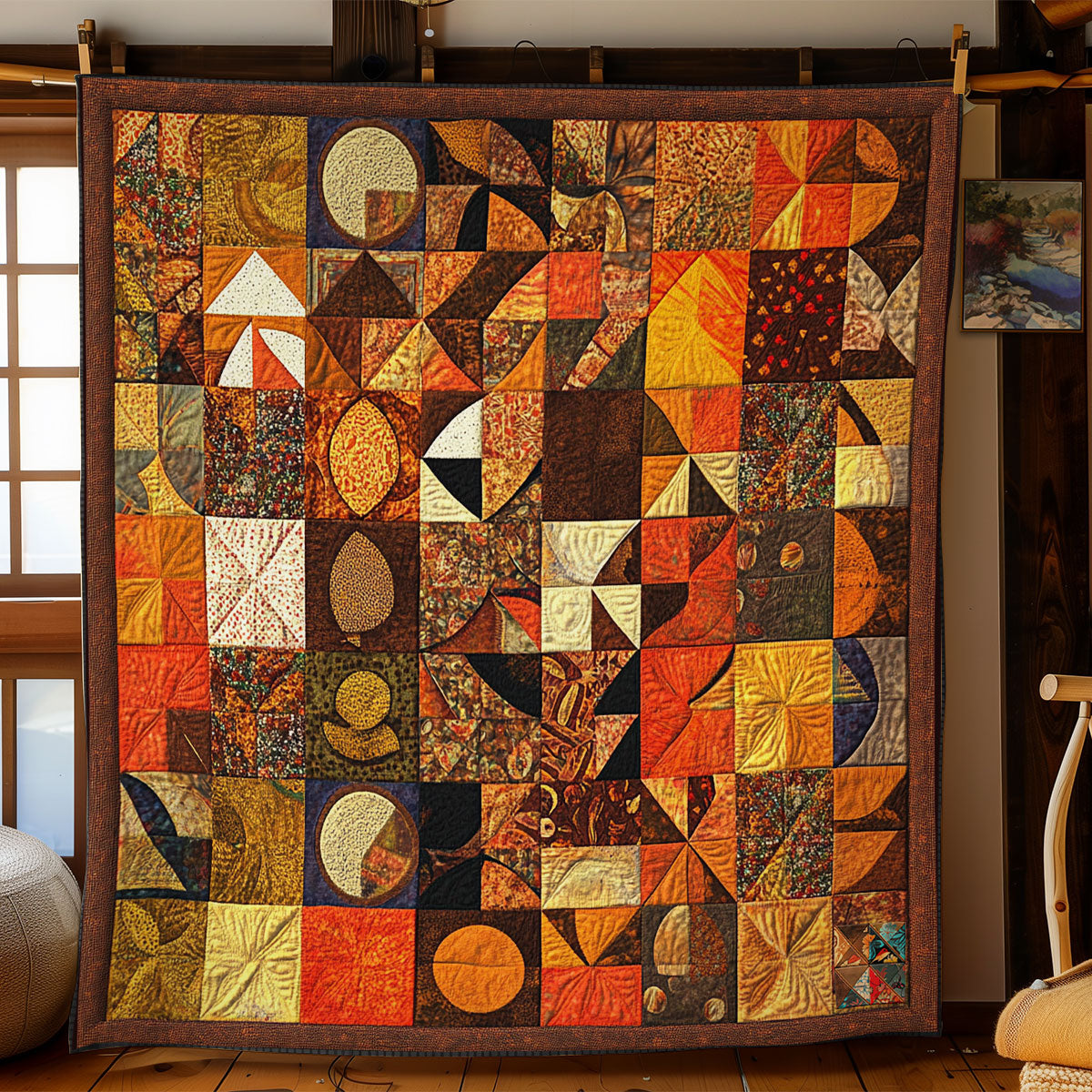 Brown Pathwork WY1211028CL  Quilt