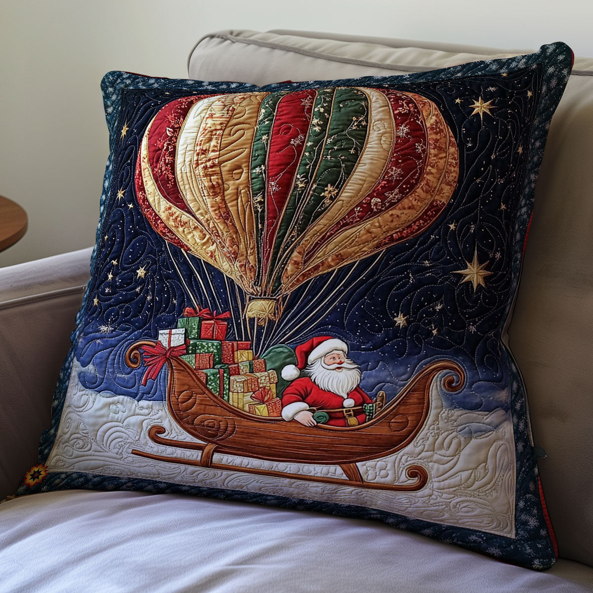 Xmas Hot Air Balloon WY0312115CL Quilt Pillow Case