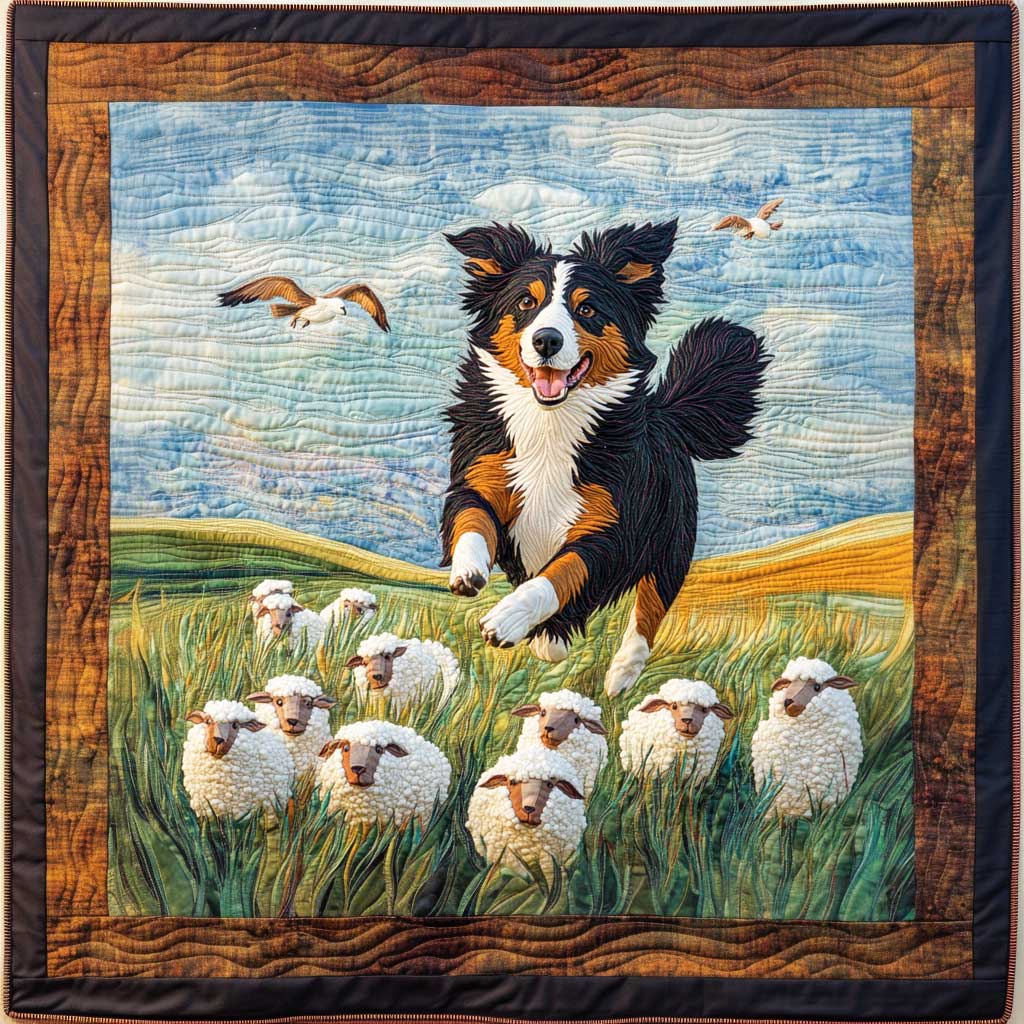 Border Collie Sunday WP1609005CL Quilt