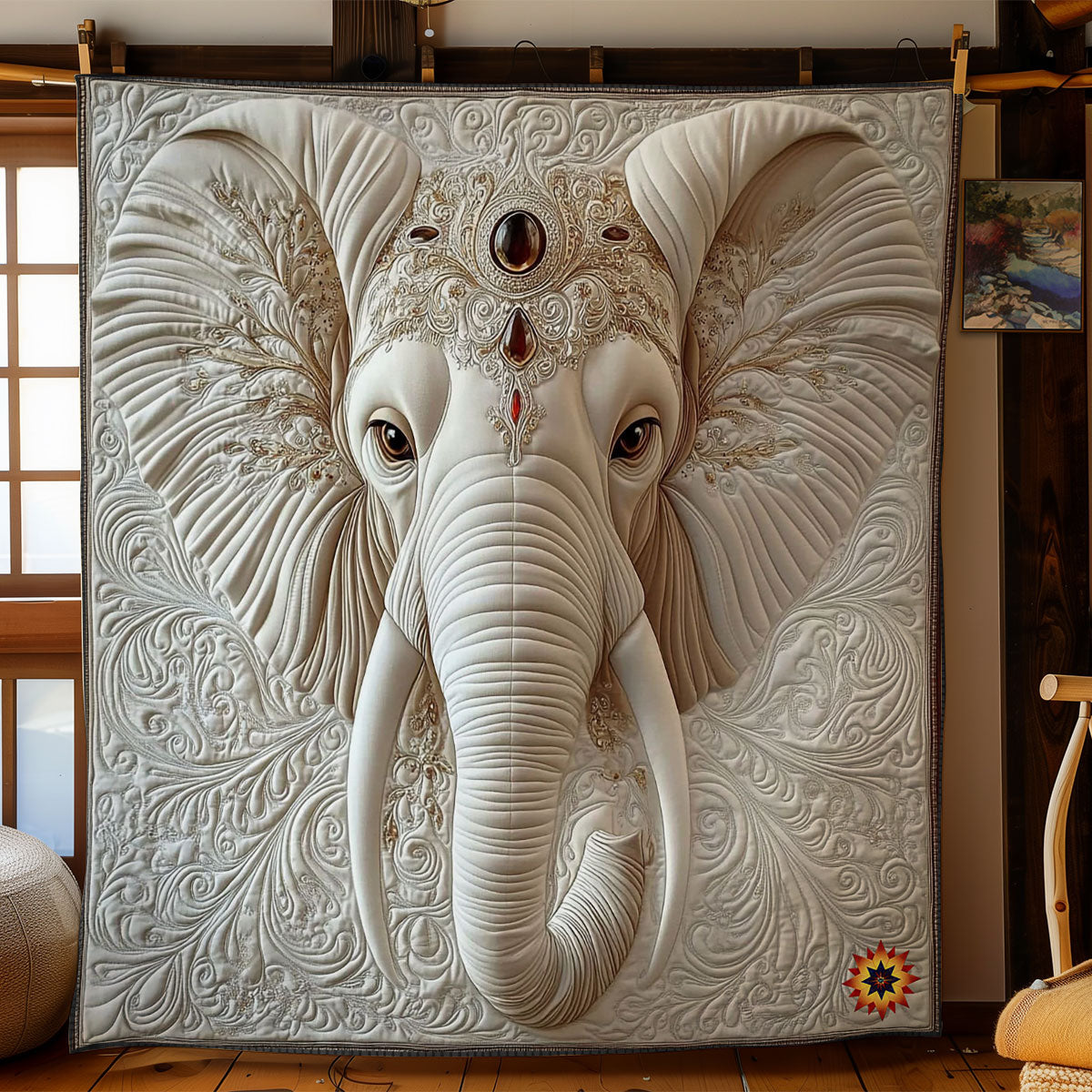 White Head Elephant WY1312031CL Quilt