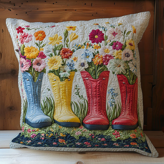 Flower Boots Garden WY2501025CL Quilt Pillow Case