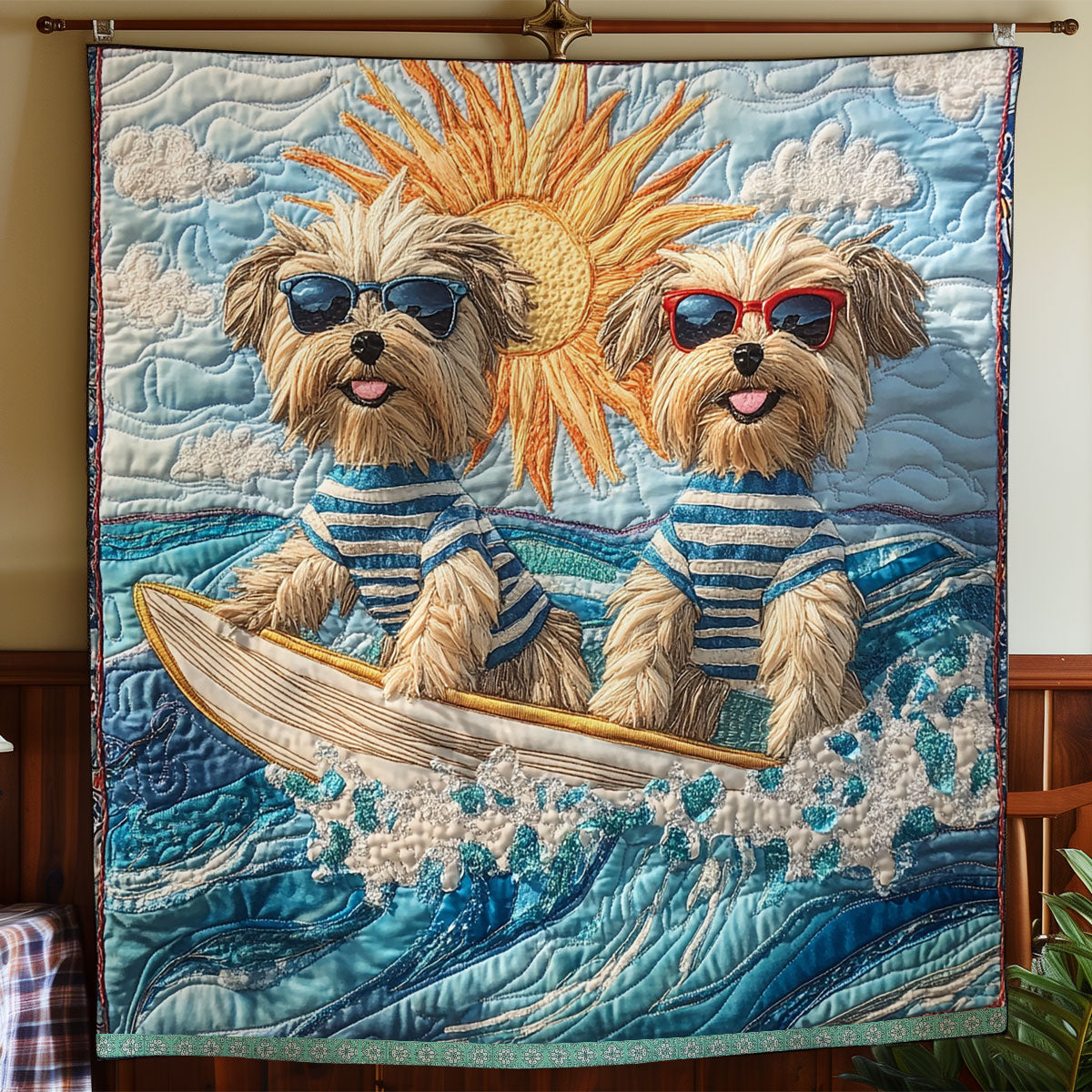 Happy Yorkshire Terrier WX1312028CL Quilt