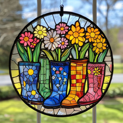 Garden Boots Flower WY2202147CL Suncatcher
