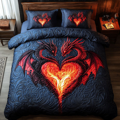 Mystic Fire Heart Dragon WY1302087CL Duvet Cover Set