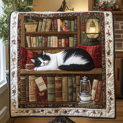 Bookshelf Cat Lover WG0912009CL Quilt