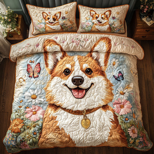 Corgi Flower WT1403139CL Duvet Cover Set