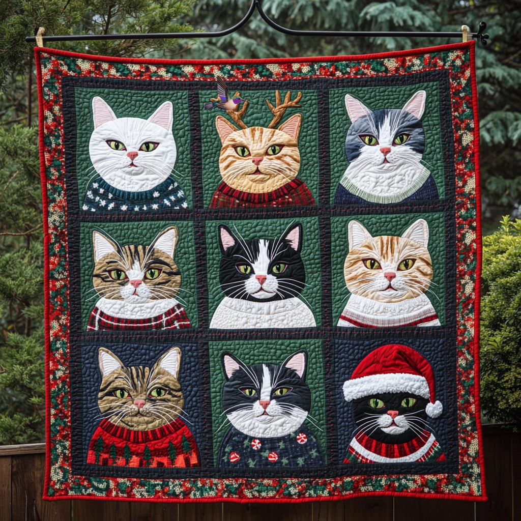 Christmas Cat WU0710015CL Quilt
