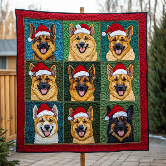 German Shepherd Santa Claus XR2709003CL Quilt