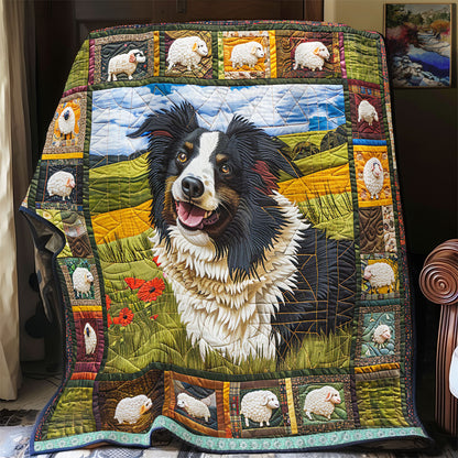 Farming Border Collie Portrait WP0609019CL Quilt