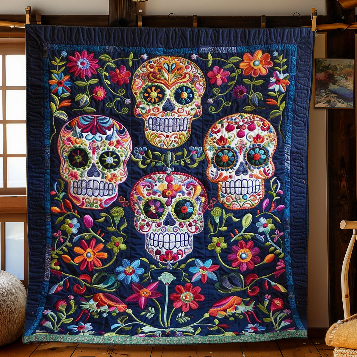 Sugar Skulls WJ1109024CL Quilt