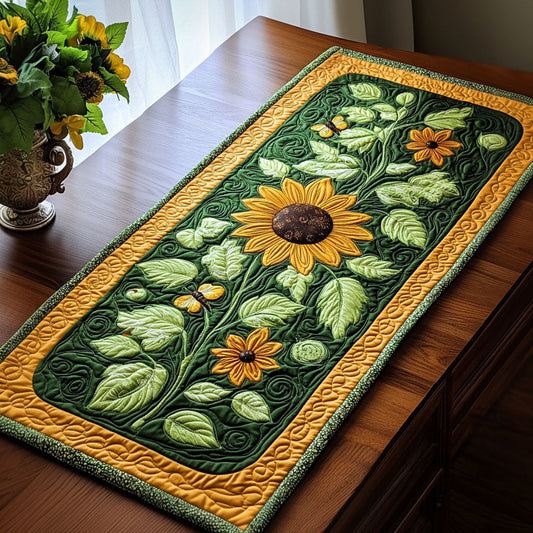Green And Yellow CP2004178CL Quilted Table Runner