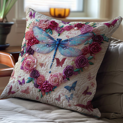 Heart Flower Dragonfly WY0912089CL Quilt Pillow Case