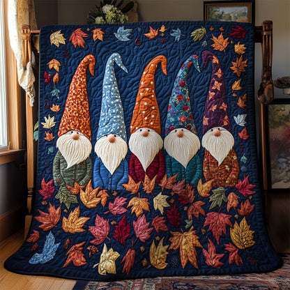 Autumn Leaves Gnomes WY1502004CL Quilt