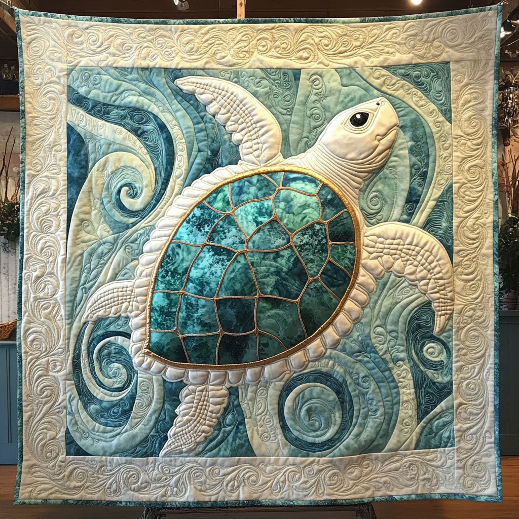 Abstract White Turtle WY2702035CL Quilt