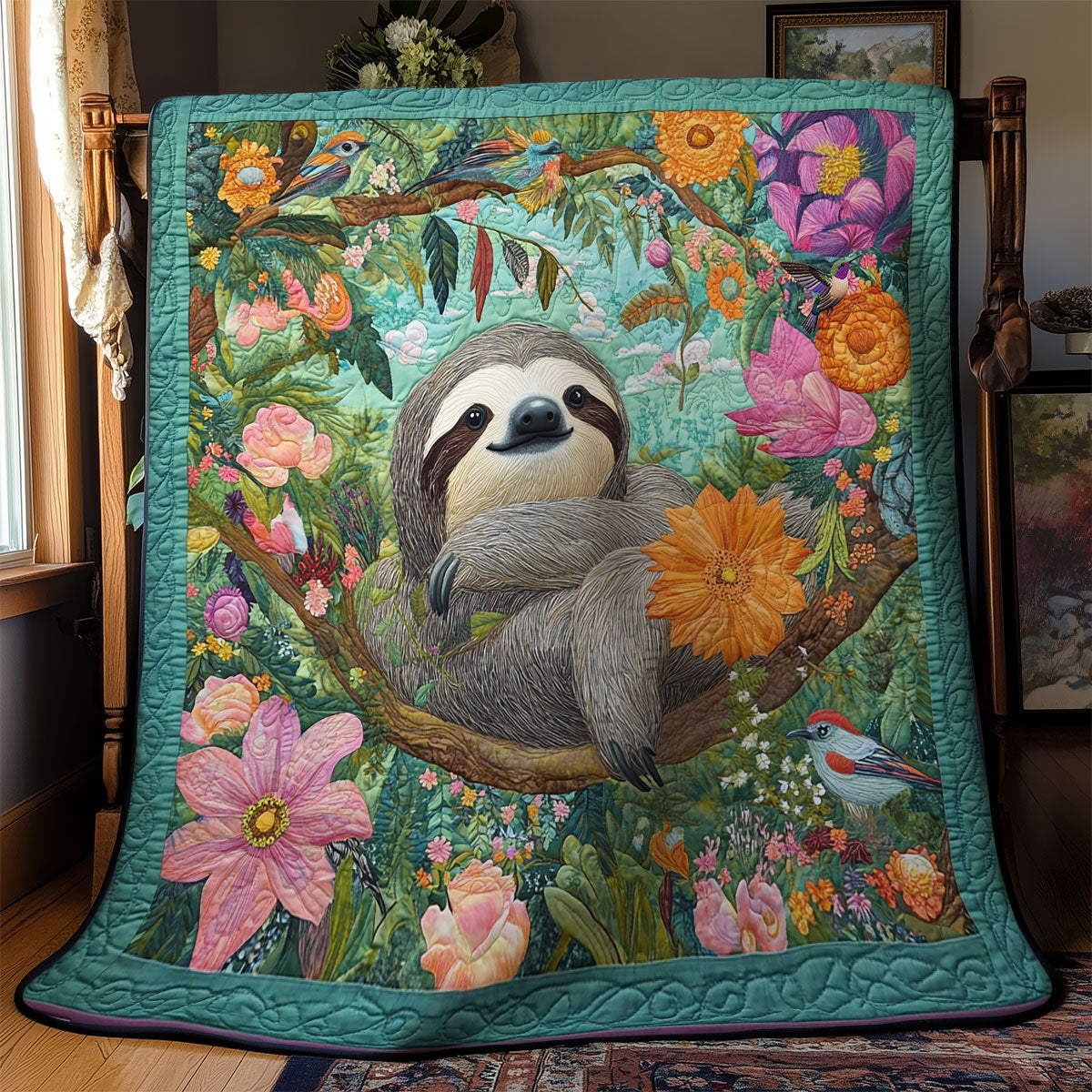 Tropical Forest Sloth WY1311012CL Quilt