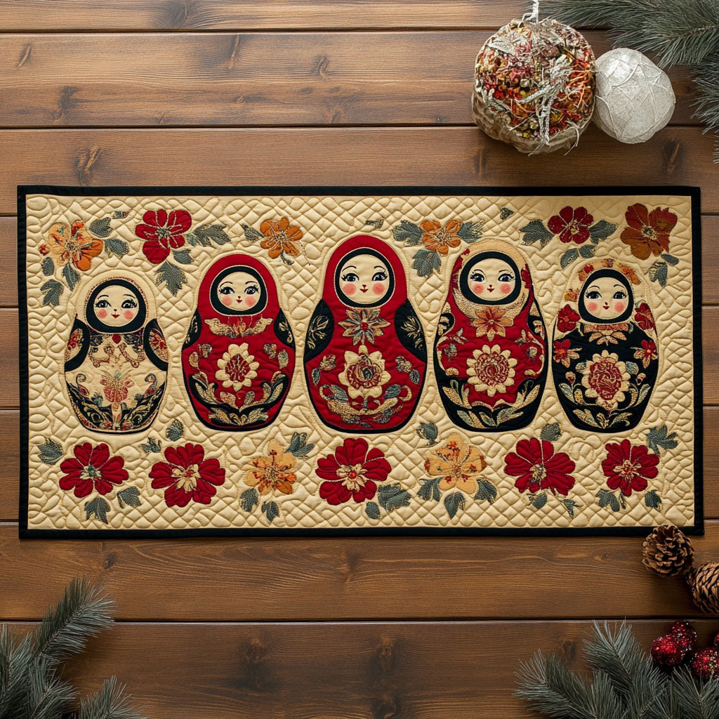 Matryoshka CP2104043CL Quilted Table Runner