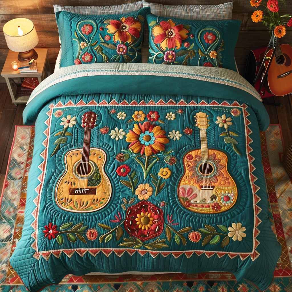 Guitar And Flower WY0801107CL Duvet Cover Set