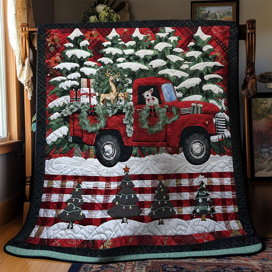 Red Truck Chihuahua Christmas WN1109025CL Quilt