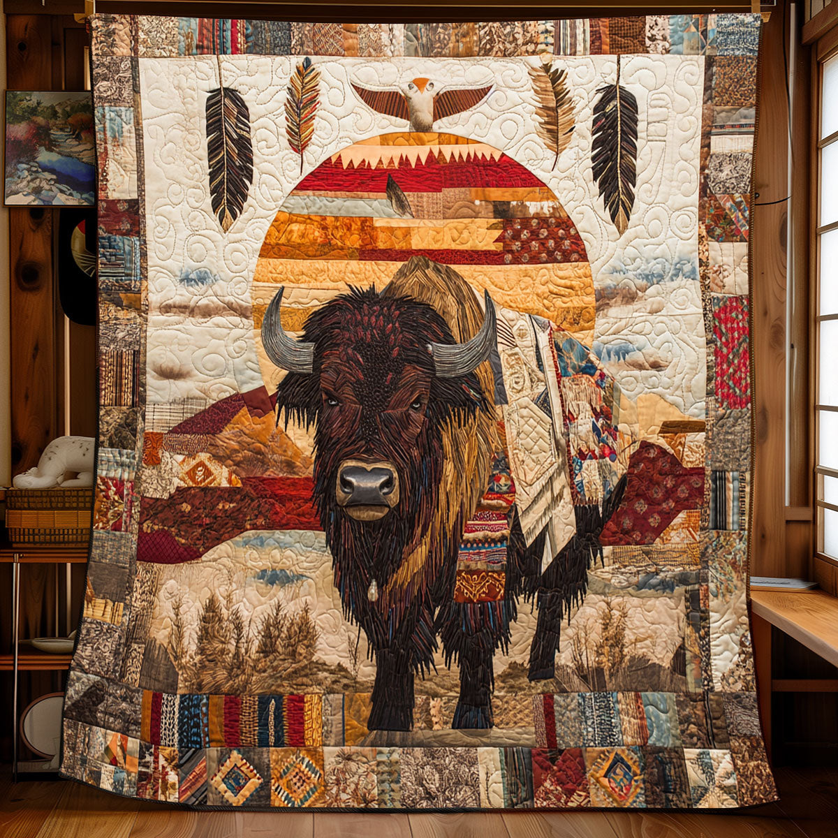 Native American Buffalo XB1303004CL Quilt