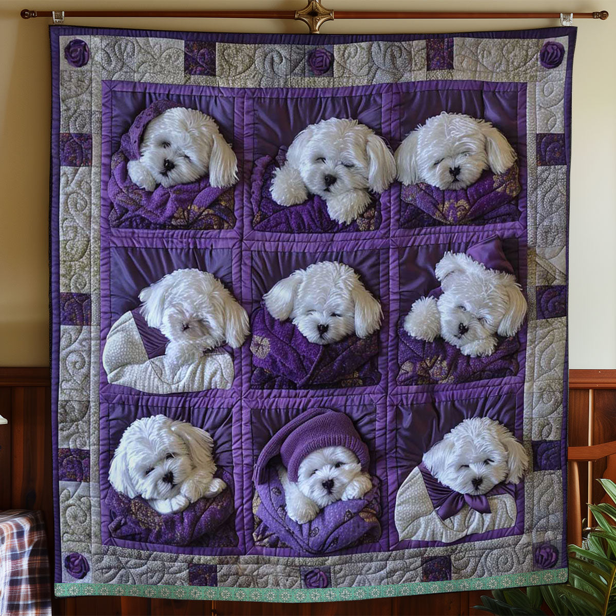 Bichon Frise Snuggle Wrap WN1209008CL Quilt