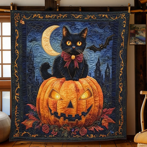 Mystic Pumpkin Cat CW2407058CL Quilt